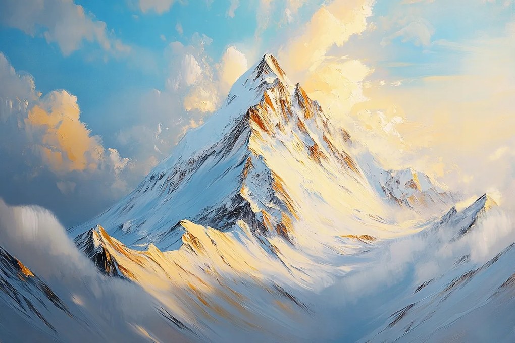 Vászonkép Canvas Tájkép Magas Hegyek Csúcsok Tél Hó Fagy 60x40