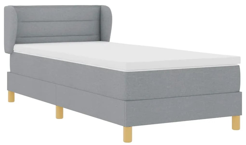 Rugós Ágy Matraccal Krém 90x200 cm Szövet Világosszürke