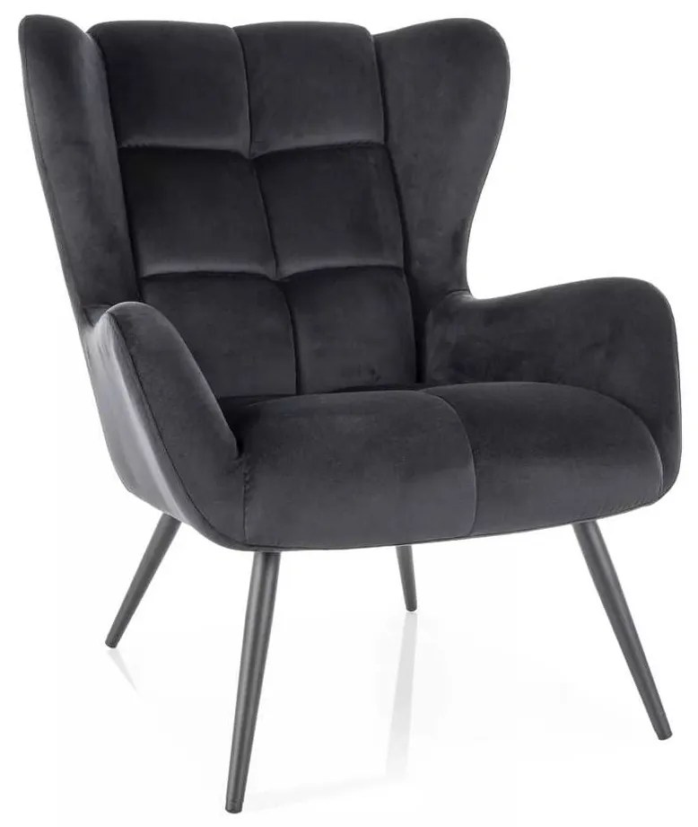Arroyal Velvet fotel, fekete