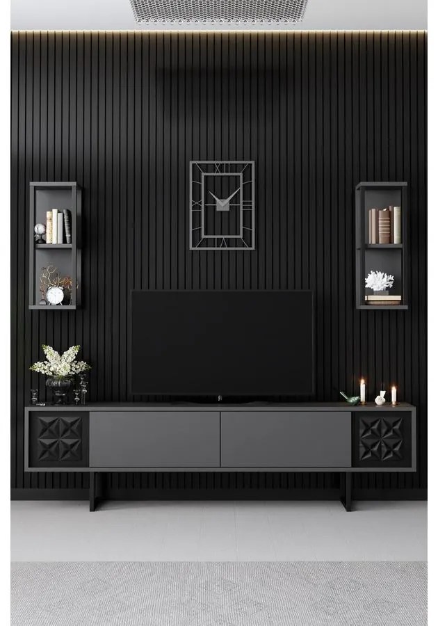 TV szekrény Black Line - Anthracite, Black
