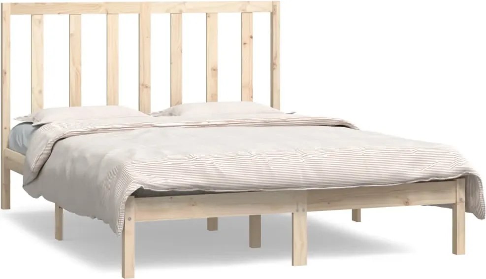 vidaXL tömör fenyőfa ágy matrac nélkül 135 x 190 cm
