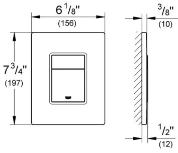 GROHE 38732DL0 - Öblítő nyomólap SKATE COSMOPOLITAN 156 × 197 mm rézszínű
