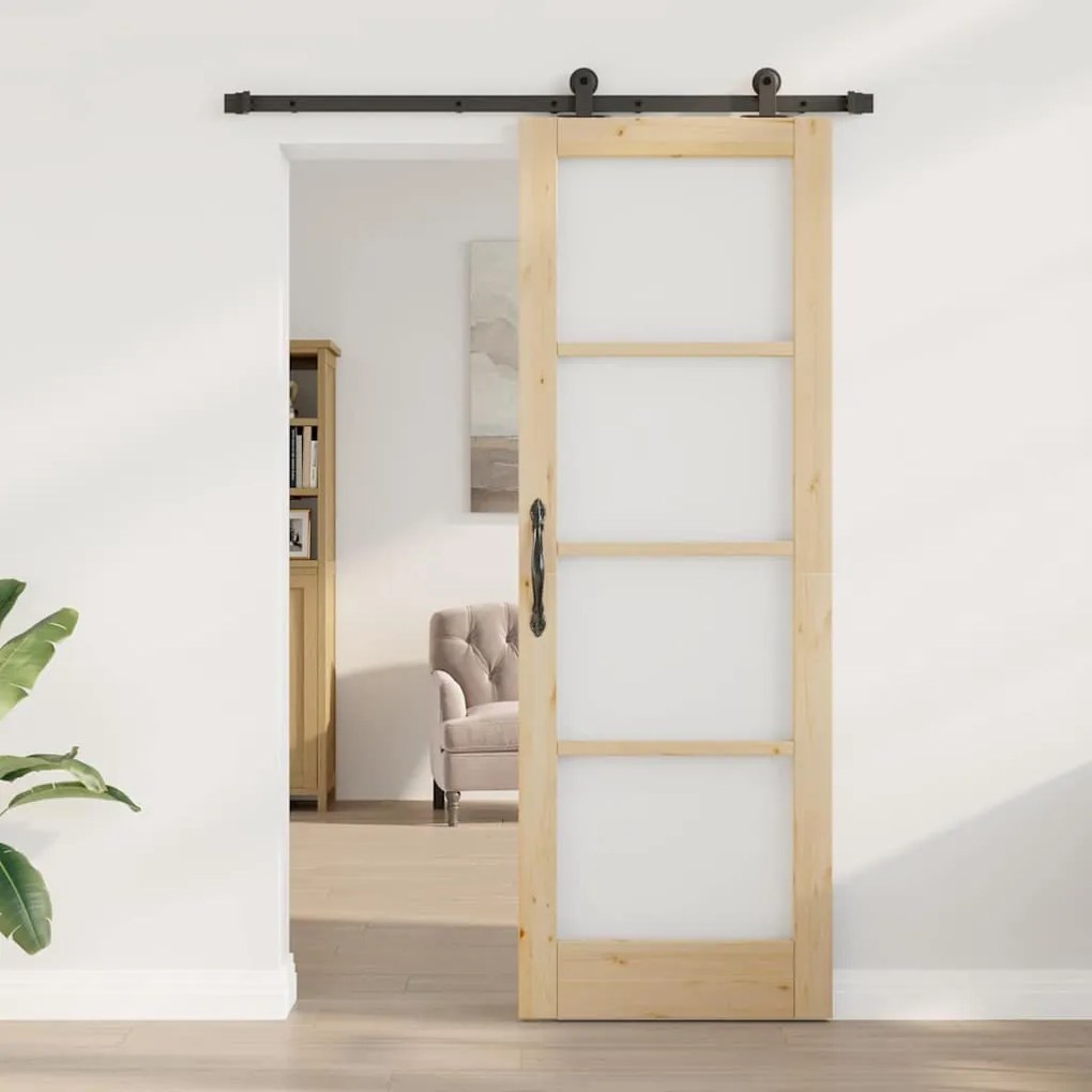 Csúszó Ajtó ORKDAL Barna 73.5 x 211 cm Fa és fém