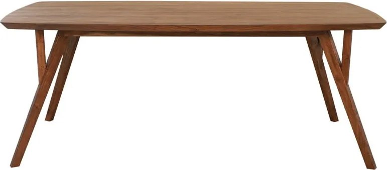 Barna étkezőasztal akácfa asztallappal 100x200 cm Quenza – Light &amp; Living