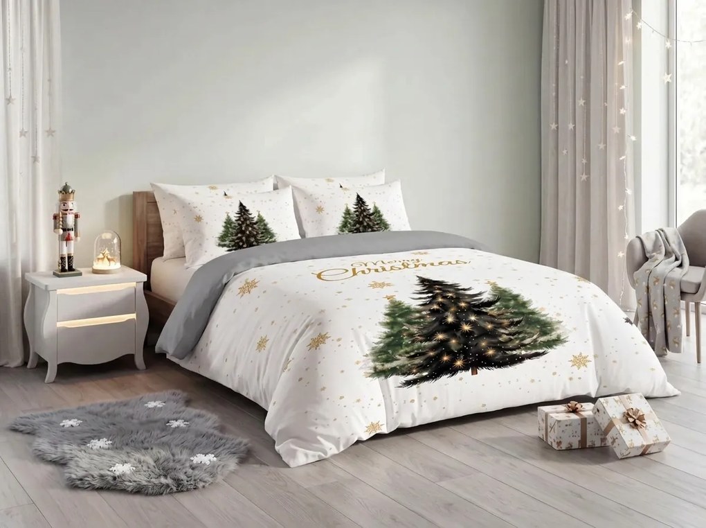 3D Mikroszálas ágyneműhuzat MERRY TREES fehér Ágyneműhuzat mérete: 70 x 90 cm | 140 x 200 cm