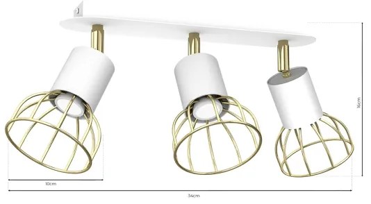 Spotlámpa DANTE 3xGU10/25W/230V fehér/arany