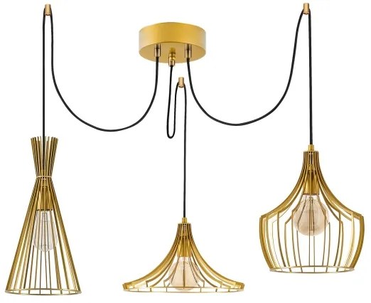 Csillár zsinóron MEZOPOTAMYA 3xE27/40W/230V pók arany