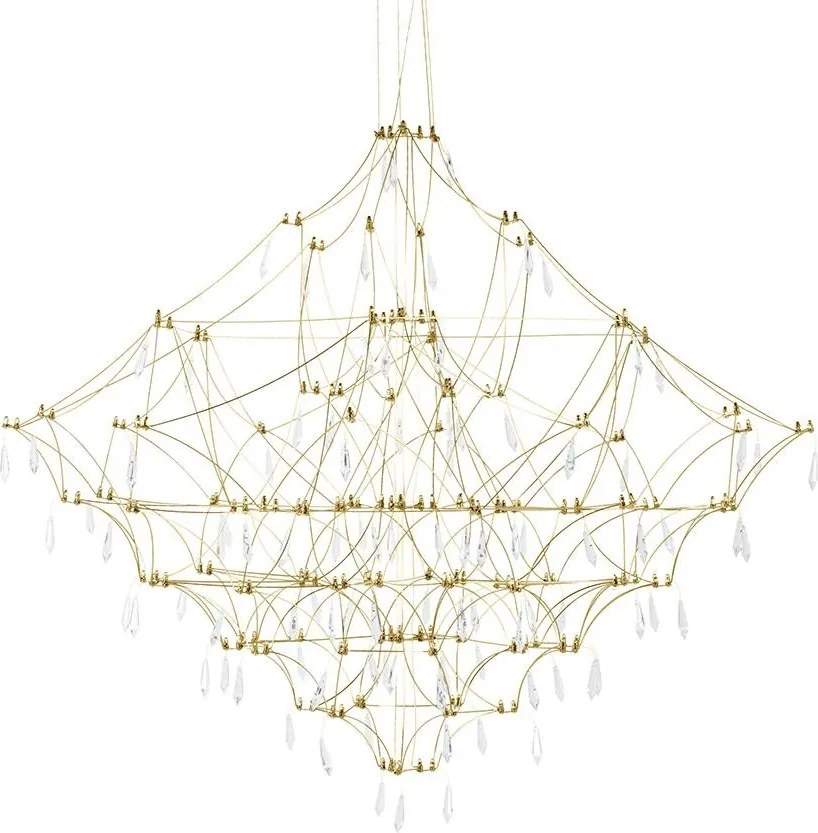 KING HOME MSE1501100126 CONSTELATION Modern Függesztett Lámpa Átlátszó, Arany LED IP20