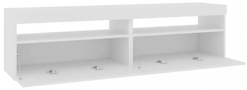2 db magasfényű fehér TV-szekrény LED-világítással 75x35x40 cm