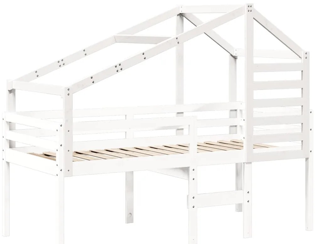 fehér tömör fenyőfa gyerekágytető 188 x 82 x 113 cm