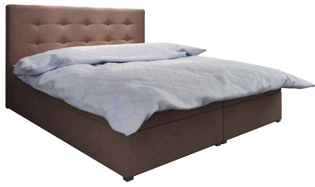 Franciaágy  Boxspring 180 cm Fade 1 (sötétbarna) (matraccal és tárolóhellyel). 1046491