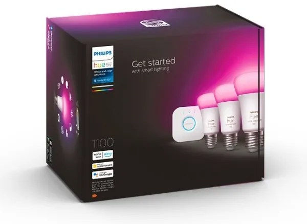 Philips Hue WACA kezdőkészlet 3xE27/9W/230V 2000-6500K + Hue Bridge