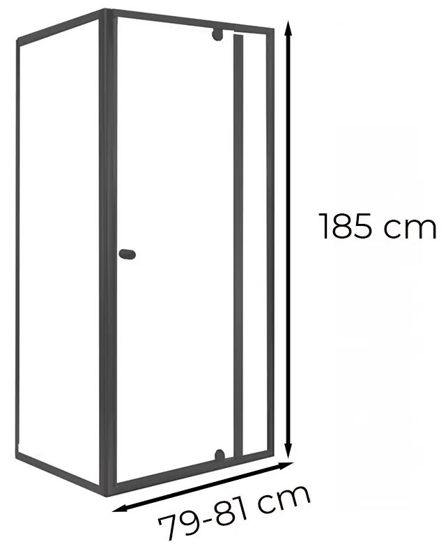Flexi 80x90 cm sarokba szerelhető aszimmetrikus zuhanykabin zuhanytálca nélkül