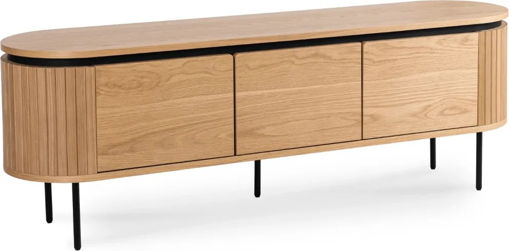 TV-szekrény 160 cm méretben, háromajtós kivitelben, tölgy színben BECK