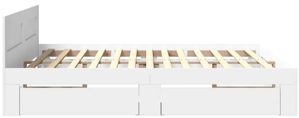 fehér ágykeret fejtámlával matrac nélkül 200x200 cm