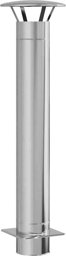 vidaXL Kémény Kiterjesztés Ezüst 35 x 35 x 132 cm Rozsdamentes acél