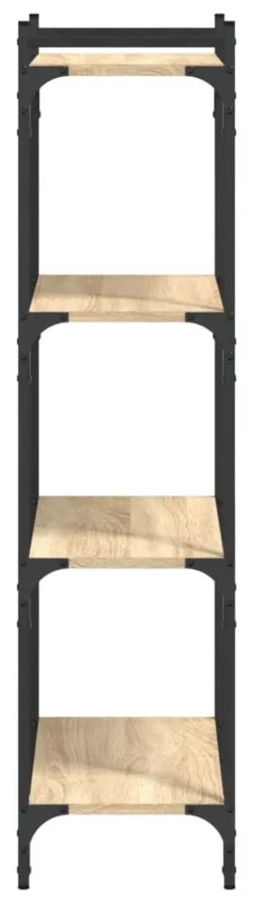 4 szintes sonoma tölgy szerelt fa könyvespolc 60 x 30 x 120 cm