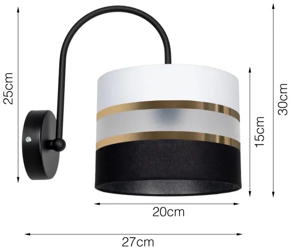 Fali lámpa CORAL 1xE27/60W/230V fekete