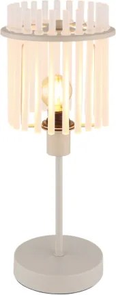 Globo 15698TB Asztali lámpa, matt homokszínű fém, szatén üvegrudak, fekete PVC kábel, billenőkapcsoló a kábelen, ø: 150mm, M: 375mm, kábelhossz 1500mm, 1x E14 40W 230V izzó nélkül