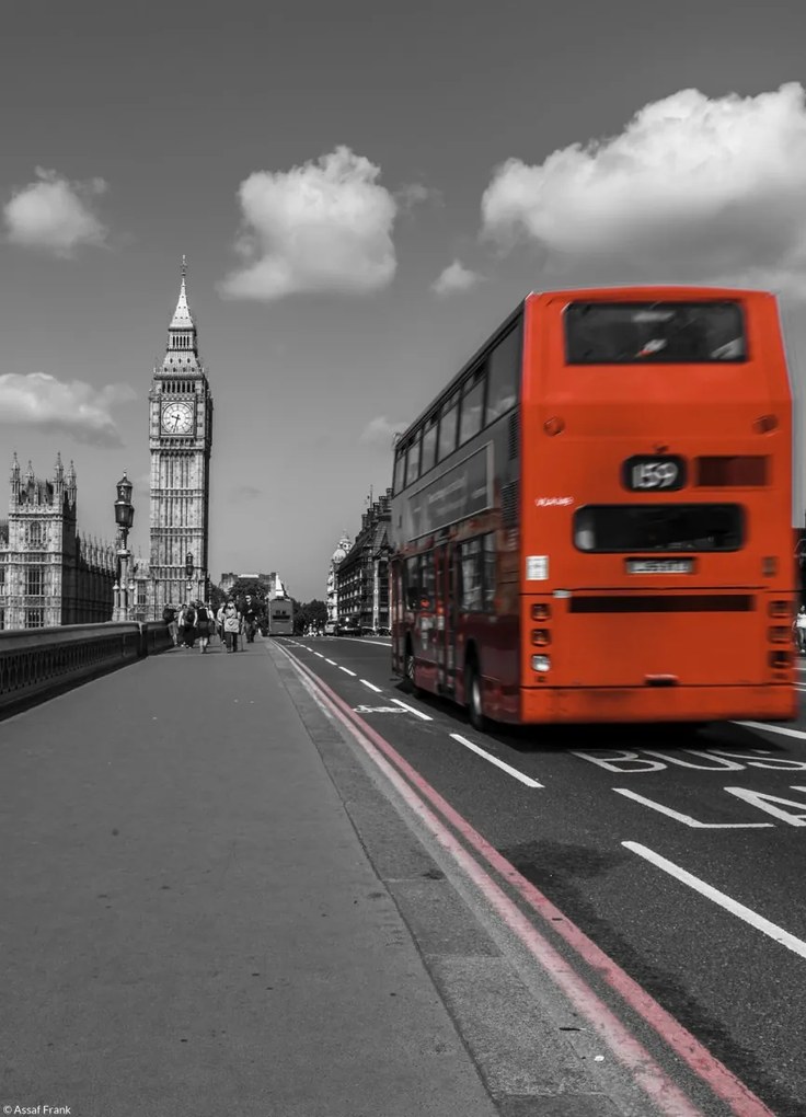 Poszter 20,5x28,4cm Emeletes busz a Westminster hídon, Assaf Frank