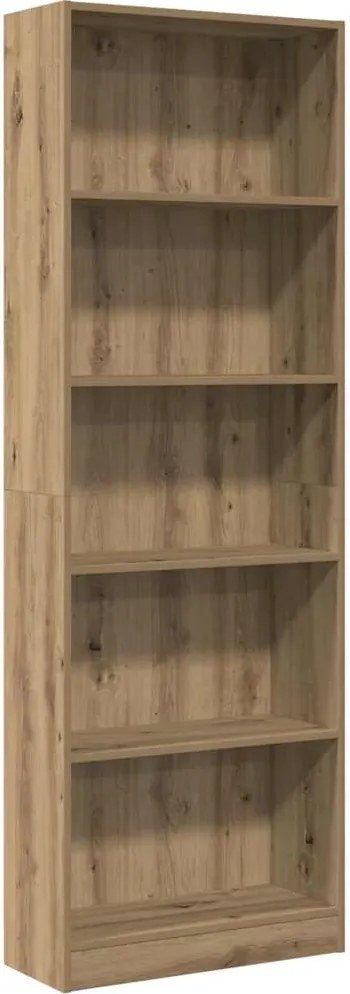 vidaXL műfából készült könyvespolc kézműves tölgyfa 60 x 24 x 176 cm