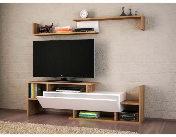 DREAM nappali szekrénysor barna/fehér színben