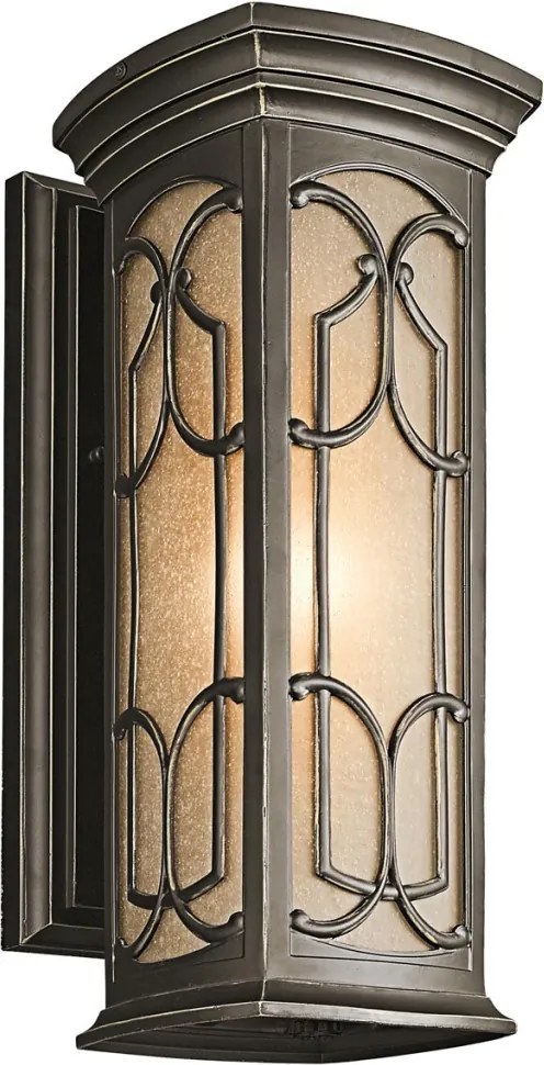 ELSTEAD KL-FRANCEASI-M FRANCEASI Klasszikus Kültéri Fali Lámpa Borostyán, Antik Bronz E27 IP44