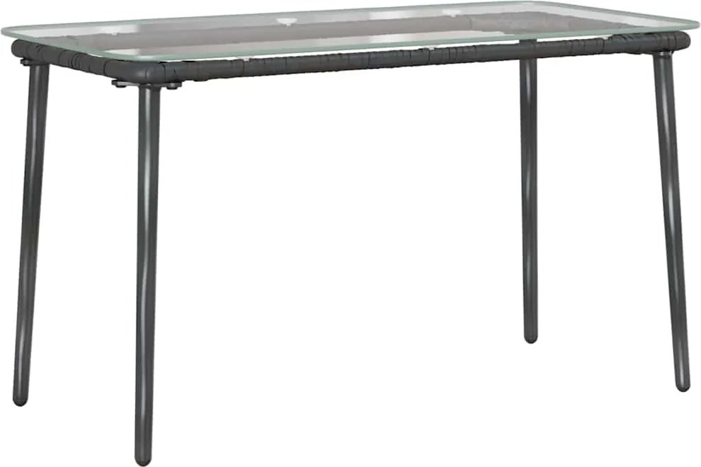 vidaXL Kerti Asztal Fekete 80 x 40 x 45 cm polirattan
