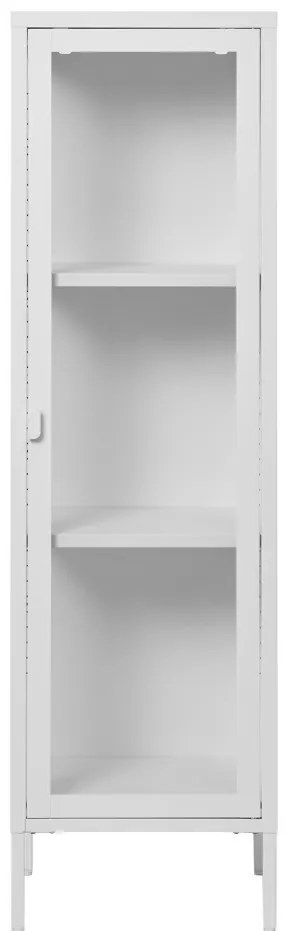Brisbane keskeny vitrin, 1 üvegajtó, acél, fehér 40x35x140 cm
