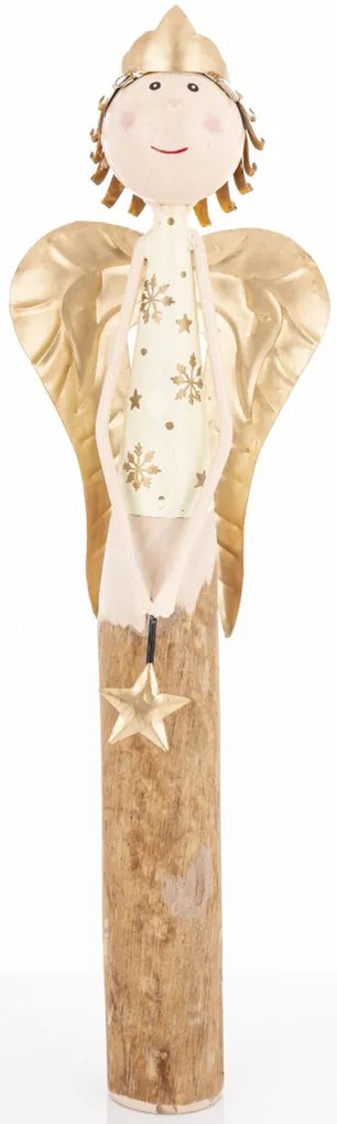 Dekor figura Angyal többszínű fém 52x15x8cm