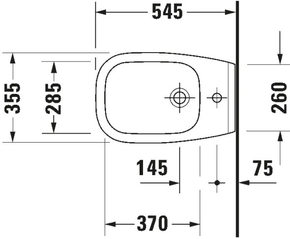 Duravit 22571500002 - Falra szerelhető bidé D-CODE kerámia/fényes fehér