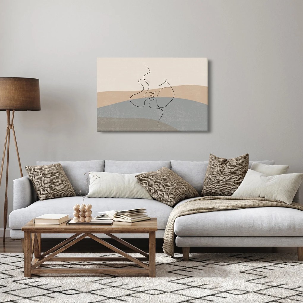 Kép - Line art csók (90x60 cm)