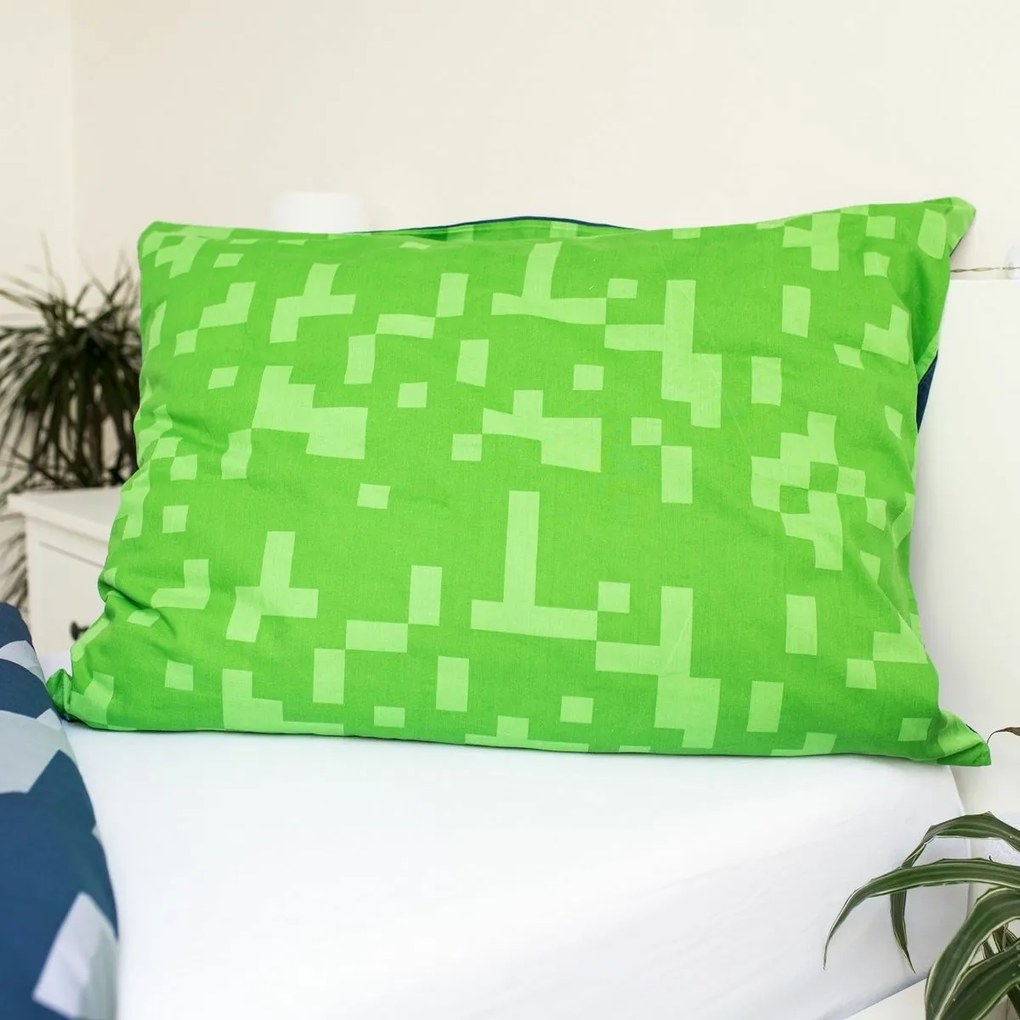 Minecraft Sssleep Tight pamut ágyneműhuzat, 140 x 200 cm, 70 x 90 cm