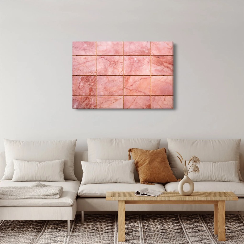 Kép - Rózsaszín, márványozott csempe (90x60 cm)