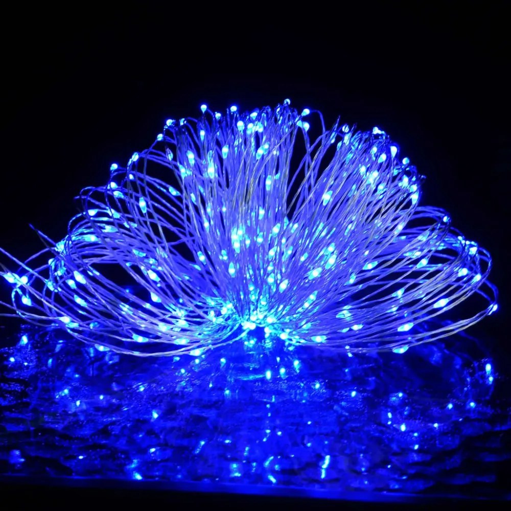 8 funkciós kék fényű tündérfényfüzér 400 LED-del 40 m