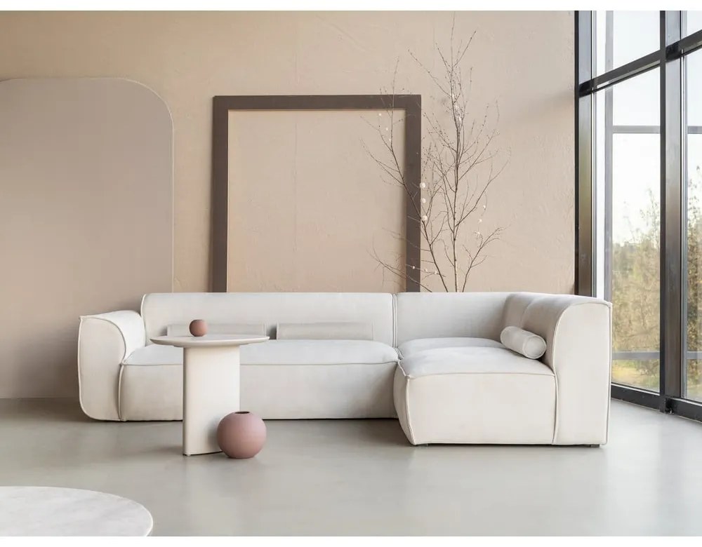 Krémszínű sarokkanapé (jobb oldali) Flex Felix – Miuform