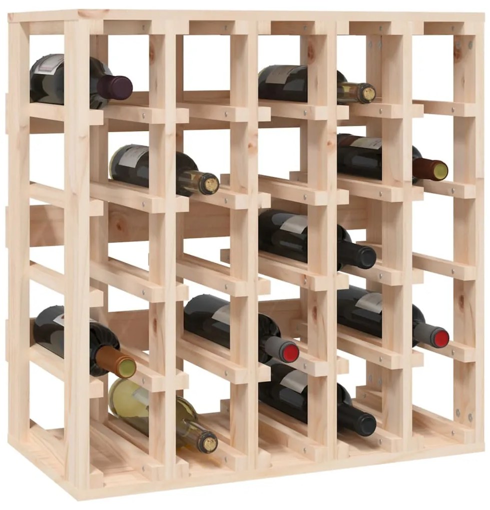 Tömör fenyőfa bortartó állvány 58,5 x 33 x 60,5 cm