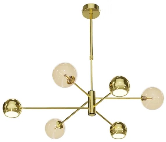 Jupiter 1963 - Csillár rúdon MOKA 3xGU10/10W/230V + 3xG9/10W/230V arany/bézs