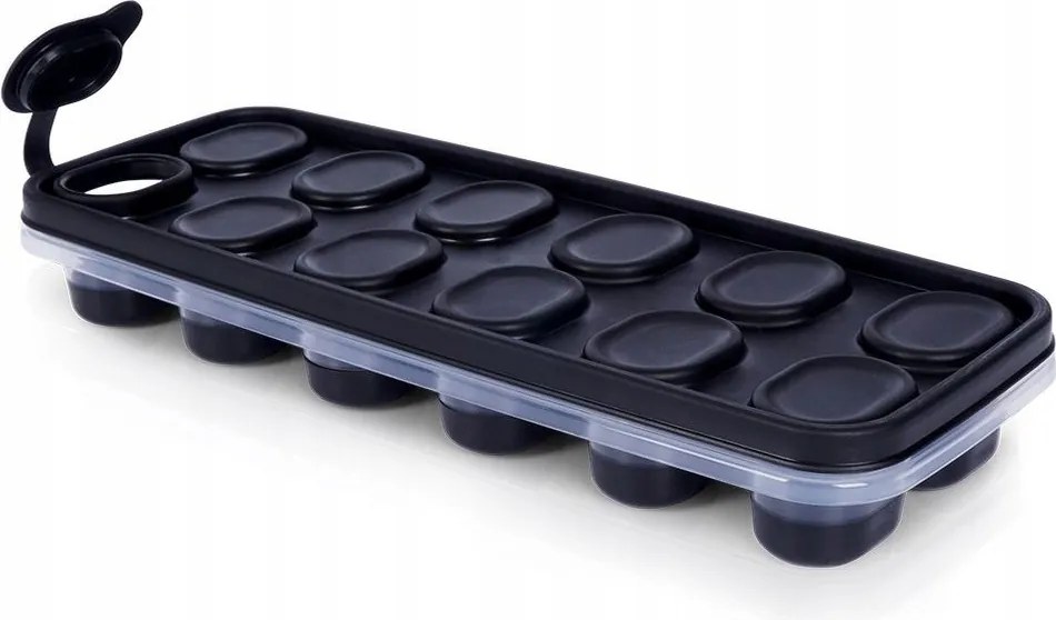 Szilikon Jégkockatartó Forma Fedővel 12 Db-os