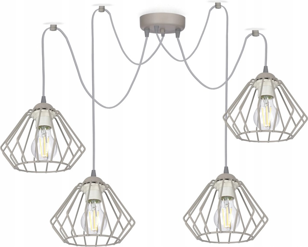 Csillár mennyezeti lámpa függeszték Pók Drót Wire 4 Szürke csillár lámpa