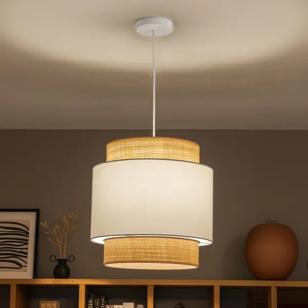 Brilagi - kábelen függő LED csillár CERIA 1xE27/40W/230V átm. 40 cm bézs/fehér