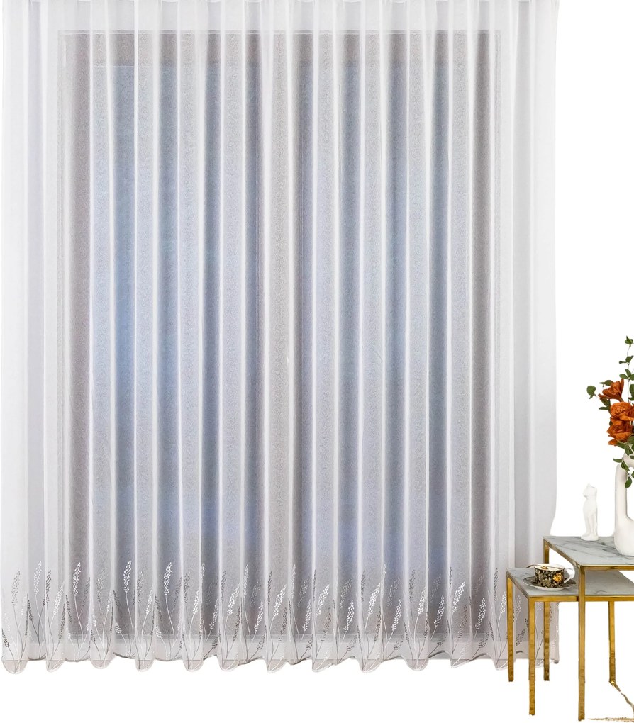 Készre hímzett függöny ráncoló szalaggal – sima napellenző 250X185