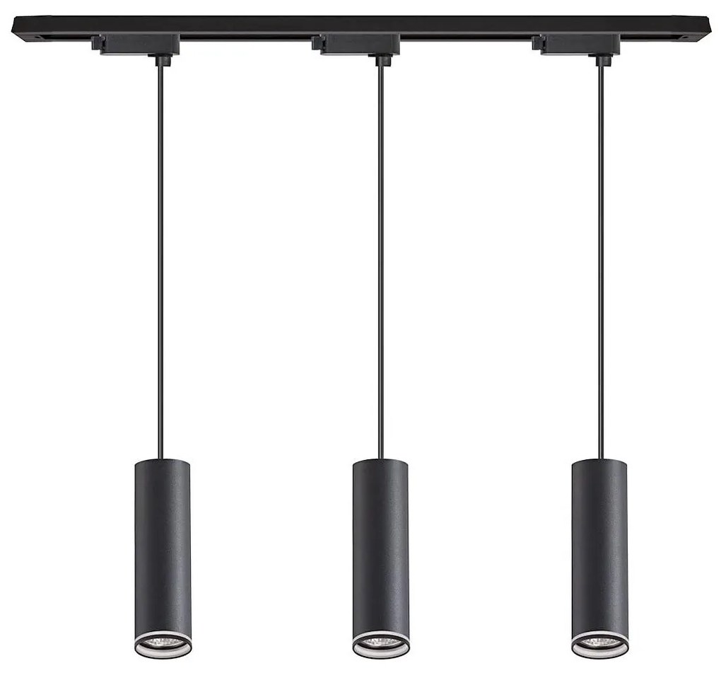 Kábellel függesztett csillár a PIPE sínrendszerhez 3xGU10/10W/230V, fekete
