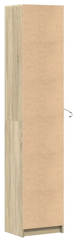 sonoma tölgy szerelt fa LED-es magasszekrény 41,5x32,5x200 cm