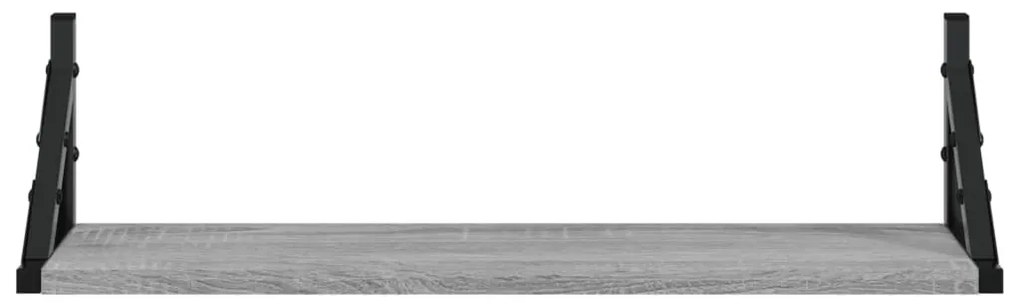2 db szürke sonoma színű fali polc 60 x 15 x 15,5 cm