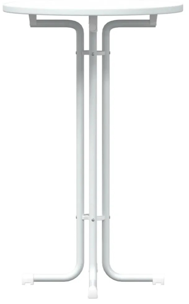fehér étkezőasztal szerelt fa és acél Ø70x110 cm