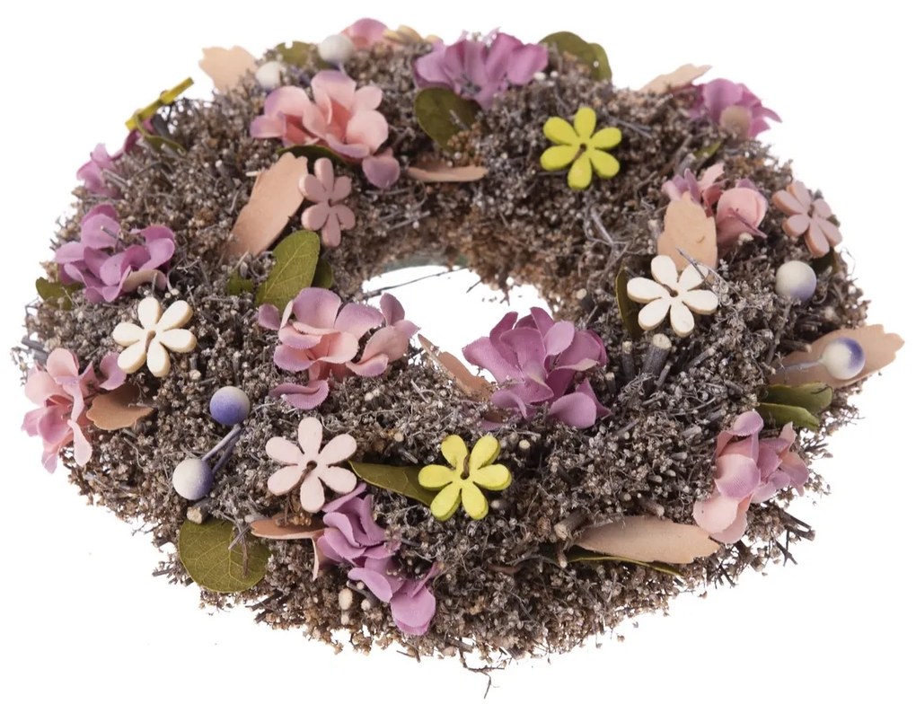 Leerdam függeszthető művirág koszorú,  átmérő: 18 cm