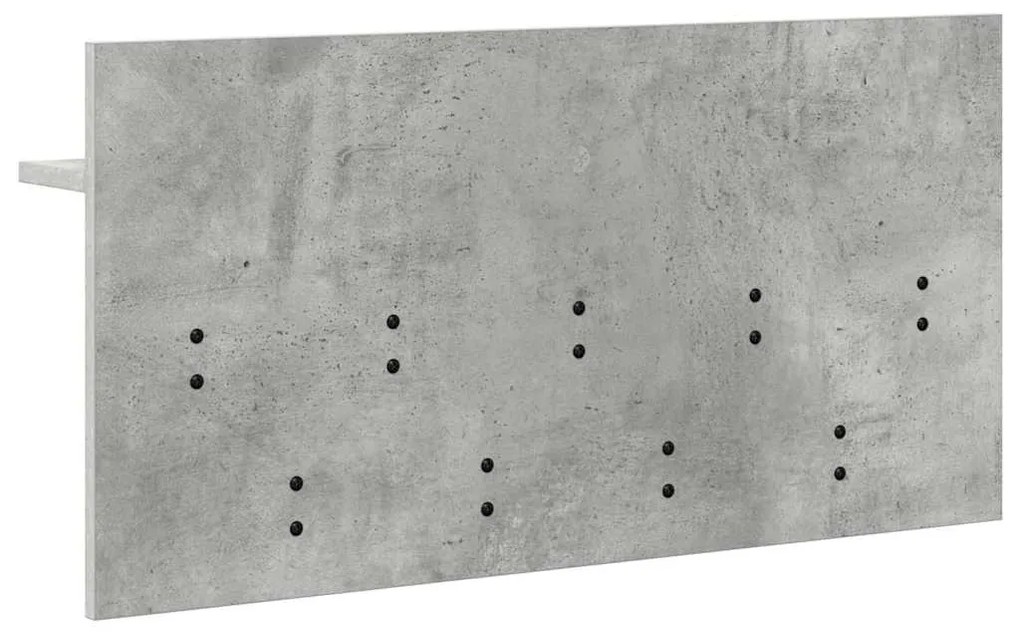 Fali Kabáthorog polcokkal Beton szürke 80 x 40 x 12 cm Faanyag