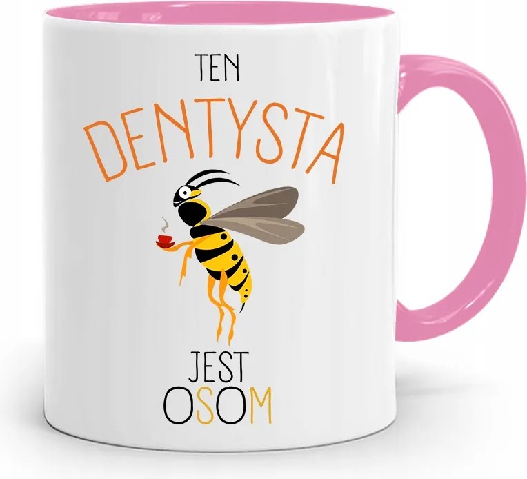 Rózsaszín Bögre Fogorvos Ajándék Fogorvos Darázs nyomtatott fényképpel
