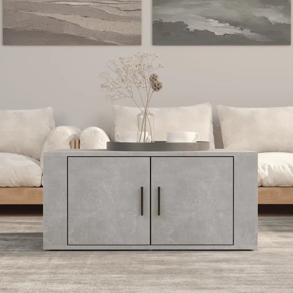 Betonszürke szerelt fa dohányzóasztal 80 x 50 x 36 cm